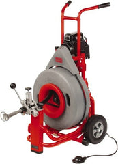 Ridgid - Electric Battery Drain Cleaning Machine - For 3" to 10" Pipe, 0.4286" x 100' Cable, 200 Max RPM - Exact Tooling