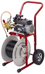 Ridgid - Electric Battery Drain Cleaning Machine - For 1-1/4" to 4" Pipe, 110' Cable - Exact Tooling