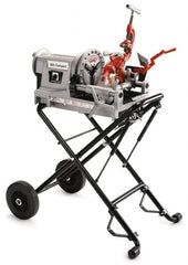 Ridgid - 1/8 to 2 Inch Pipe, 38 RPM Spindle Speed, 1/2 hp, Pipe Threading Machine - Heavy Duty Rotary Forward, Off, Reverse with Integral Foot Switch Motor Control, Model 344 Reamer, 115 Volts - Exact Tooling
