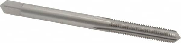 Made in USA - #10-40 UNS 4 Flute Bright Finish High Speed Steel Straight Flute Standard Hand Tap - Plug, Right Hand Thread, 2-3/8" OAL, 7/8" Thread Length, H2 Limit, Oversize - Exact Tooling