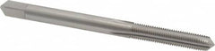 Made in USA - #10-40 UNS 4 Flute Bright Finish High Speed Steel Straight Flute Standard Hand Tap - Plug, Right Hand Thread, 2-3/8" OAL, 7/8" Thread Length, H2 Limit, Oversize - Exact Tooling