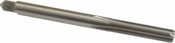 Made in USA - #10-64 UNS 4 Flute Bright Finish High Speed Steel Straight Flute Standard Hand Tap - Bottoming, Right Hand Thread, 2-3/8" OAL, 7/8" Thread Length, H2 Limit, Oversize - Exact Tooling
