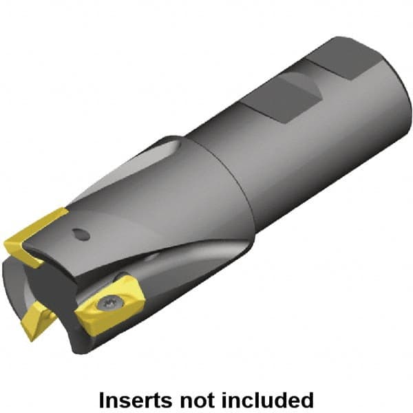 Kennametal - 1" Cut Diam, 0.71" Max Depth of Cut, 3/4" Shank Diam, 3.78" OAL, Indexable Square Shoulder End Mill - EC18.., EP18.. Inserts, Weldon Shank, 0° Lead Angle - Exact Tooling