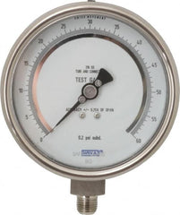Wika - 4" Dial, 1/4 Thread, 0-300 Scale Range, Pressure Gauge - Lower Connection Mount, Accurate to 0.25% of Scale - Exact Tooling
