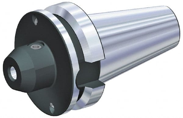 Kennametal - BT40 Taper Shank 16mm Hole End Mill Holder/Adapter - 48mm Nose Diam, 63mm Projection, M16 Drawbar, Through-Spindle & DIN Flange Coolant - Exact Tooling