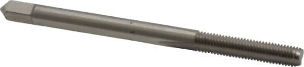 Made in USA - #6-48 UNS 3 Flute Bright Finish High Speed Steel Straight Flute Standard Hand Tap - Bottoming, Right Hand Thread, 2" OAL, 11/16" Thread Length, H2 Limit, Oversize - Exact Tooling