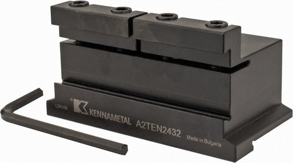 Kennametal - Tool Block Style A2TEN, 32mm Blade Height, 110mm OAL, 57.1mm OAH, Indexable Cutoff Blade Tool Block - 1-1/2" Shank Height, 1-1/2" Shank Width, Reversible, Series A2 Cut-Off - Exact Tooling