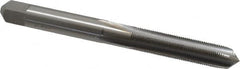 Made in USA - 1/4-48 UNS 4 Flute Bright Finish High Speed Steel Straight Flute Standard Hand Tap - Plug, Right Hand Thread, 2-1/2" OAL, 1" Thread Length, H2 Limit, Oversize - Exact Tooling