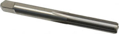 Made in USA - 1/4-48 UNS 4 Flute Bright Finish High Speed Steel Straight Flute Standard Hand Tap - Bottoming, Right Hand Thread, 2-1/2" OAL, 1" Thread Length, H2 Limit, Oversize - Exact Tooling