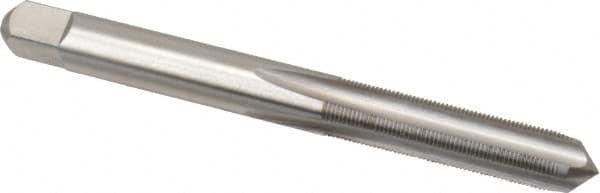 Made in USA - 1/4-56 UNS 4 Flute Bright Finish High Speed Steel Straight Flute Standard Hand Tap - Plug, Right Hand Thread, 2-1/2" OAL, 1" Thread Length, H2 Limit, Oversize - Exact Tooling