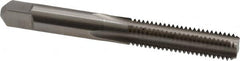 Made in USA - 5/16-20 UNS 4 Flute Bright Finish High Speed Steel Straight Flute Standard Hand Tap - Bottoming, Right Hand Thread, 2-23/32" OAL, 1-1/8" Thread Length, H3 Limit, Oversize - Exact Tooling