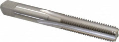 Made in USA - 3/8-18 UNS 4 Flute Bright Finish High Speed Steel Straight Flute Standard Hand Tap - Bottoming, Right Hand Thread, 2-15/16" OAL, 1-1/4" Thread Length, H3 Limit, Oversize - Exact Tooling