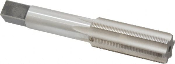 Made in USA - 11/16-28 UNS 6 Flute Bright Finish High Speed Steel Straight Flute Standard Hand Tap - Bottoming, Right Hand Thread, 4-1/32" OAL, 1-13/16" Thread Length, H3 Limit, Oversize - Exact Tooling