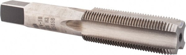 Made in USA - 3/4-18 UNS 4 Flute Bright Finish High Speed Steel Straight Flute Standard Hand Tap - Plug, Right Hand Thread, 4-1/4" OAL, H3 Limit, Oversize - Exact Tooling