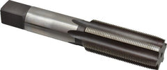 Made in USA - 15/16-20 UNEF 6 Flute Bright Finish High Speed Steel Straight Flute Standard Hand Tap - Plug, Right Hand Thread, 4-29/32" OAL, 2-7/32" Thread Length, H3 Limit, Oversize - Exact Tooling