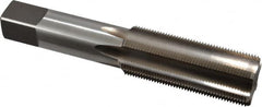 Made in USA - 1-18 UNS 6 Flute Bright Finish High Speed Steel Straight Flute Standard Hand Tap - Bottoming, Right Hand Thread, 5-1/8" OAL, H3 Limit, Oversize - Exact Tooling