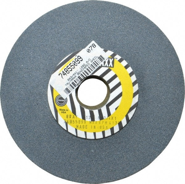 Tru-Maxx - 120 Grit Aluminum Oxide Bench & Pedestal Grinding Wheel - 6" Diam x 1" Hole x 3/4" Thick, 5410 Max RPM, O Hardness, Fine Grade , Vitrified Bond - Exact Tooling