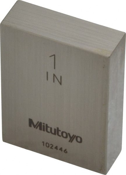 Mitutoyo - 1" Rectangular Steel Gage Block - Accuracy Grade AS-1, Includes Certificate of Inspection - Exact Tooling