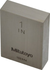 Mitutoyo - 1" Rectangular Steel Gage Block - Accuracy Grade AS-1, Includes Certificate of Inspection - Exact Tooling