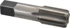 Made in USA - 1-1/16 - 16 UNS 6 Flute Bright Finish High Speed Steel Straight Flute Standard Hand Tap - Bottoming, Right Hand Thread, 4" OAL, 1-1/2" Thread Length, H4 Limit, Oversize - Exact Tooling