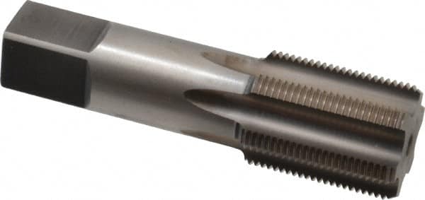 Made in USA - 1-1/8 - 16 UNS 6 Flute Bright Finish High Speed Steel Straight Flute Standard Hand Tap - Bottoming, Right Hand Thread, 4" OAL, 1-1/2" Thread Length, H4 Limit, Oversize - Exact Tooling