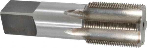 Made in USA - 1-1/4 - 16 UNS 6 Flute Bright Finish High Speed Steel Straight Flute Standard Hand Tap - Bottoming, Right Hand Thread, 4" OAL, 1-1/2" Thread Length, H4 Limit, Oversize - Exact Tooling