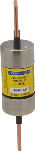 Cooper Bussmann - 250 VAC/VDC, 200 Amp, Time Delay General Purpose Fuse - Bolt-on Mount, 7-1/8" OAL, 100 at DC, 300 at AC (RMS) kA Rating, 1-9/16" Diam - Exact Tooling