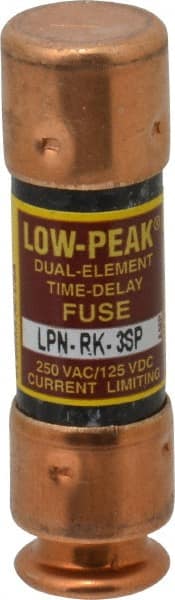 Cooper Bussmann - 125 VDC, 250 VAC, 3 Amp, Time Delay General Purpose Fuse - Fuse Holder Mount, 50.8mm OAL, 100 at DC, 300 at AC (RMS) kA Rating, 9/16" Diam - Exact Tooling