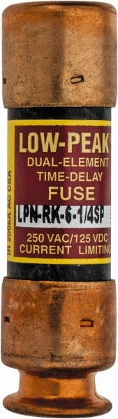 Cooper Bussmann - 125 VDC, 250 VAC, 6.25 Amp, Time Delay General Purpose Fuse - Fuse Holder Mount, 50.8mm OAL, 100 at DC, 300 at AC (RMS) kA Rating, 9/16" Diam - Exact Tooling