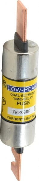 Cooper Bussmann - 250 VAC/VDC, 70 Amp, Time Delay General Purpose Fuse - Bolt-on Mount, 5-7/8" OAL, 100 at DC, 300 at AC (RMS) kA Rating, 1-1/16" Diam - Exact Tooling