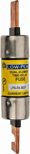 Cooper Bussmann - 250 VAC/VDC, 80 Amp, Time Delay General Purpose Fuse - Bolt-on Mount, 5-7/8" OAL, 100 at DC, 300 at AC (RMS) kA Rating, 1-1/16" Diam - Exact Tooling