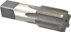 Made in USA - 1-9/16 - 18 UNEF 6 Flute Bright Finish High Speed Steel Straight Flute Standard Hand Tap - Plug, Right Hand Thread, 4" OAL, H5 Limit, Oversize - Exact Tooling