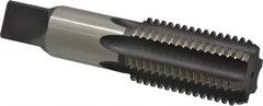 Made in USA - 1-3/4 - 5 UNC 6 Flute Bright Finish High Speed Steel Straight Flute Standard Hand Tap - Bottoming, Right Hand Thread, 7" OAL, 3-3/16" Thread Length, H7 Limit, Oversize - Exact Tooling