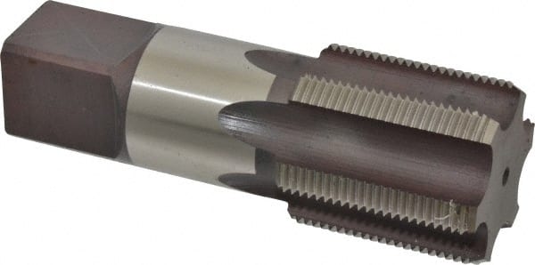 Made in USA - 1-3/4 - 12 UNS 6 Flute Bright Finish High Speed Steel Straight Flute Standard Hand Tap - Bottoming, Right Hand Thread, 5" OAL, 3-3/16" Thread Length, H6 Limit, Oversize - Exact Tooling