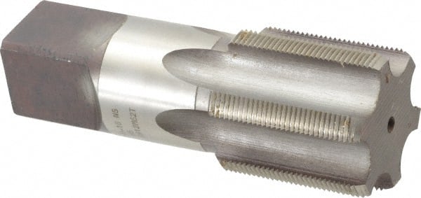 Made in USA - 1-7/8 - 16 UNS 6 Flute Bright Finish High Speed Steel Straight Flute Standard Hand Tap - Bottoming, Right Hand Thread, 4-1/2" OAL, 3-9/16" Thread Length, H5 Limit, Oversize - Exact Tooling