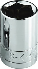 SK - 7/8", 1/2" Drive, Standard Hand Socket - 6 Points, Steel, Chrome Finish - Exact Tooling
