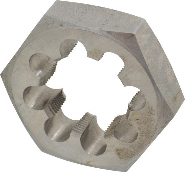 Made in USA - 2-12 UNS Thread, 3-1/2" Hex, Right Hand Thread, Hex Rethreading Die - Carbon Steel, 1" Thick - Exact Tooling