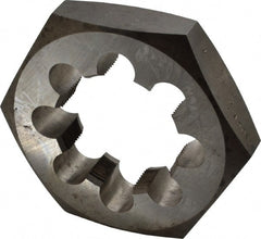 Made in USA - 2-1/2 - 12 UNS Thread, 4-1/2" Hex, Right Hand Thread, Hex Rethreading Die - Carbon Steel, 1" Thick - Exact Tooling