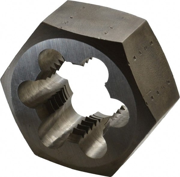 Made in USA - 1-1/8 - 8 UNS Thread, 2" Hex, Right Hand Thread, Hex Rethreading Die - Carbon Steel, 1" Thick - Exact Tooling