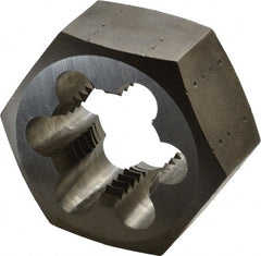 Made in USA - 1-1/8 - 8 UNS Thread, 2" Hex, Right Hand Thread, Hex Rethreading Die - Carbon Steel, 1" Thick - Exact Tooling