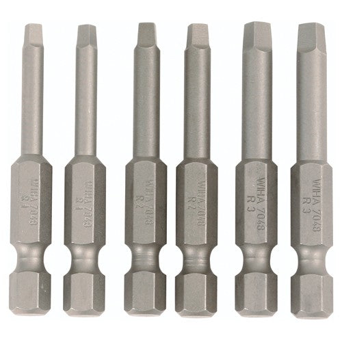 Square Power Bit #1, 2 & 3 × 50mm (6 Bit Pack) - Exact Tooling