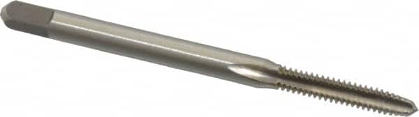 Kennametal - #4-40 UNC 2B/3B 3 Flute Bright Finish High Speed Steel Straight Flute Standard Hand Tap - Plug, Right Hand Thread, 1.88" OAL, 0.563" Thread Length, H2 Limit, Oversize - Exact Tooling