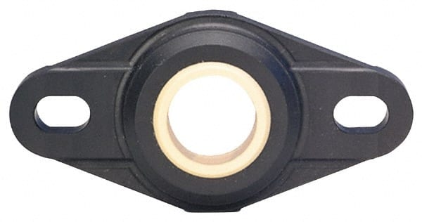 Igus - 10mm ID, 52mm OAL2-Bolt Flange Bearing - 191 Lb Dyn Cap, 36" Btw Mnt Hole Ctrs, Thermoplastic - Exact Tooling