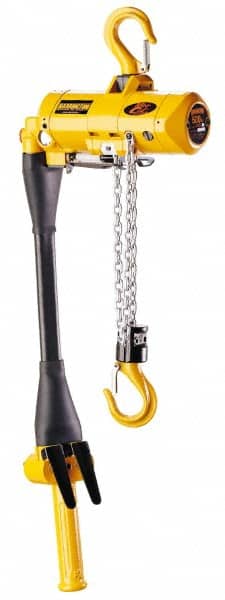Harrington Hoist - 1/4 Ton Load Limit, 10' Max Height Top Hook Air Hoist - 48 SCFM at 90 PSI, 29 FPM Lift Speed, 12" Min Headroom, Pendant Control - Exact Tooling