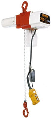Harrington Hoist - 1/5 Ton Capacity, 26/10 FPM Lift Speed, Hook Mounted Hoist - 10' Max Lift, 12-1/4" Min Headroom, 1 Chain - Exact Tooling