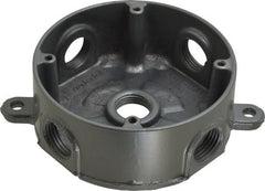 Thomas & Betts - 1 Gang, (5) 1/2" Knockouts, Aluminum Round Outlet Box - 2-7/16" Overall Height x 4-1/8" Overall Width x 1-5/8" Overall Depth, Weather Resistant - Exact Tooling