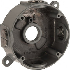 Thomas & Betts - 1 Gang, (5) 3/4" Knockouts, Aluminum Round Outlet Box - 2-7/16" Overall Height x 4-1/8" Overall Width x 1-5/8" Overall Depth, Weather Resistant - Exact Tooling