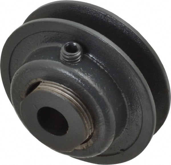 Browning - 1/2" Inside Diam x 2-1/2" Outside Diam, 1 Groove, Variable Pitched Sheave - Belt Section 3L, 1-11/16" Sheave Thickness, 17/32 to 25/32" Face Width - Exact Tooling