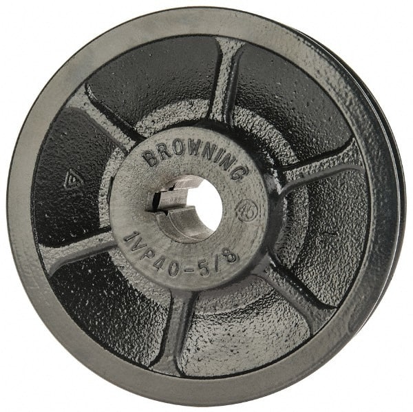 Browning - 5/8" Inside Diam x 3-3/4" Outside Diam, 1 Groove, Variable Pitched Sheave - Belt Sections 3L, 4L, A, 5L & B, 1-7/8" Sheave Thickness, 21/32 to 1-1/32" Face Width - Exact Tooling