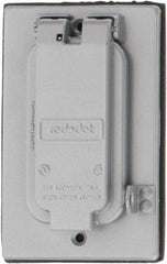 Thomas & Betts - Electrical Outlet Box Aluminum GFCI Receptacle Cover - Includes Gasket & Screw - Exact Tooling